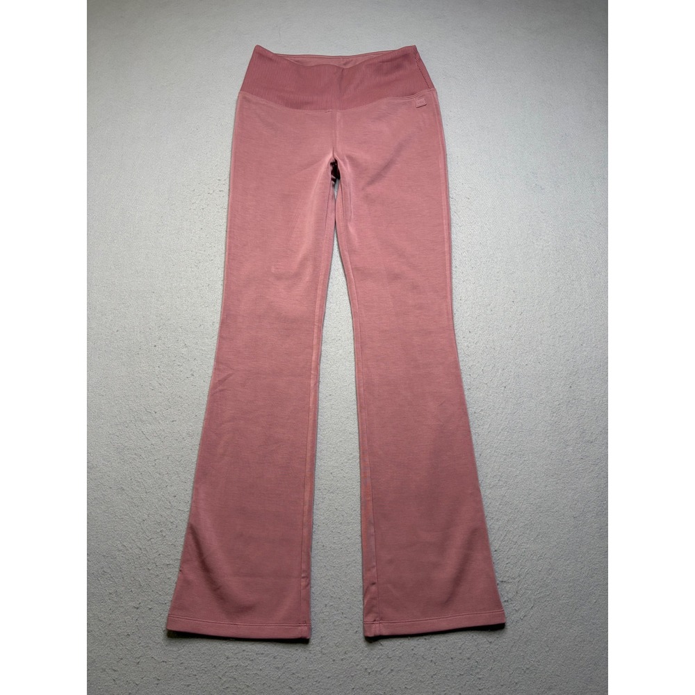 VSX Flare Leggings Womens Medium Mauve Ribbed‎ High Waist Yoga Pants P84